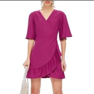 Topshop purple dress with side buttons